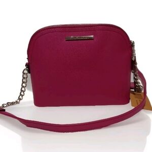 Steve Madden Crossbody Bag Purse Fuchsia Pink Silver Hardware